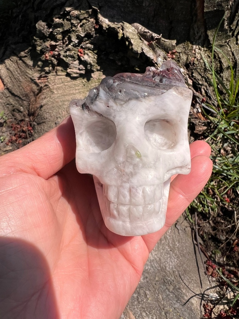 Quartz (3) skull carving | crystal